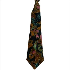 Mens | Vintage Tie Floral Pattern Funky,Bright Colors Pink, Gold, Black, Green